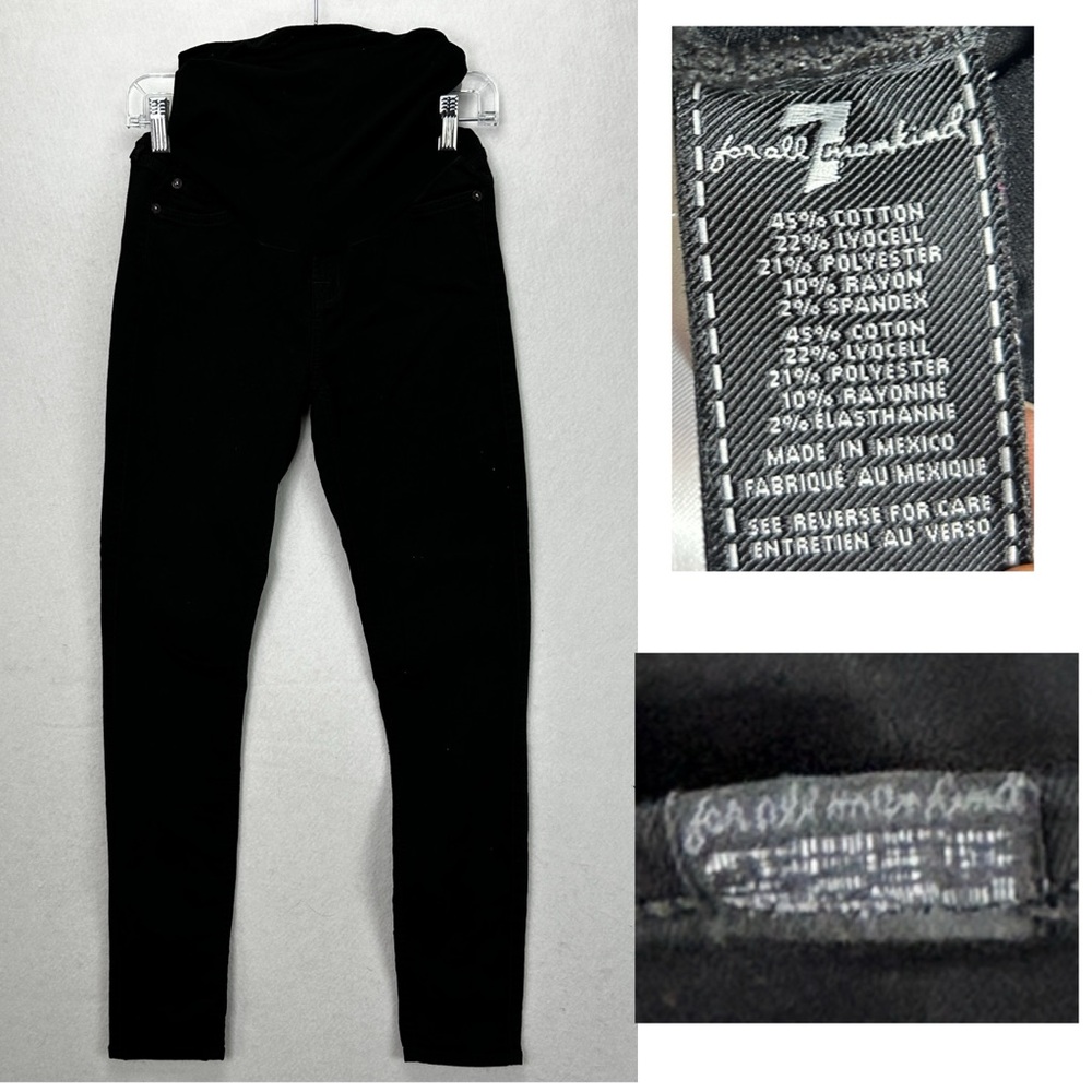 773 Maternity 7 For All Mankind black Jeans “Secret Fit Belly” Size 26 EUC